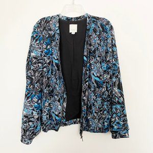 Sejour Floral Bomber Jacket Size 16W